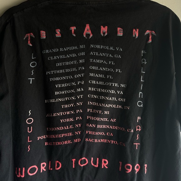 Vintage testament shirt fits M Tagless rock tee t-shirt rock&roll - Picture 4 of 4